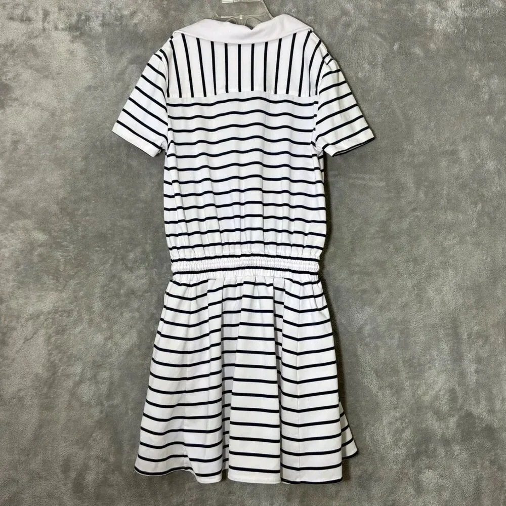 Ralph Lauren X Girls Striped Dress elastic drawstring waist  Size S (7) pockets